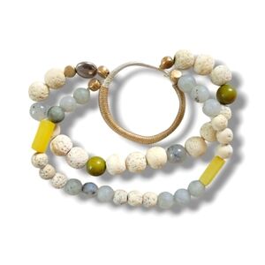 NWOT Pretty Boho Multicolor Natural Stone Beaded Stretch Bracelet